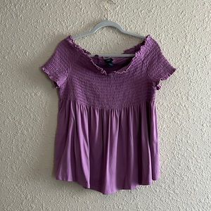 Rue+ Off the Shoulder Purple Blouse. 2X